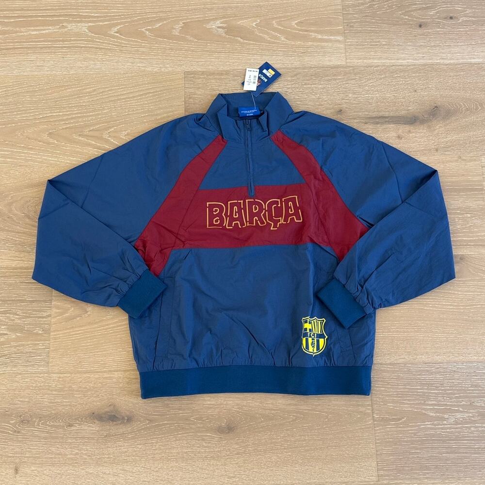 Aeropostale FC Barcelona Track Jacket Quarter Zip Size S Blue Red